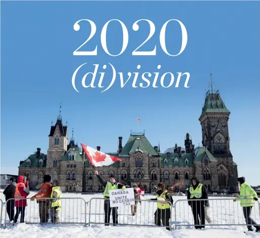  ?? LARS HAGBERG AFP FILE PHOTO VIA GETTY IMAGES ?? A scene from the Convoy for Canada protest on Parliament Hill last February, illustrati­ng some of the fissures in the nation.