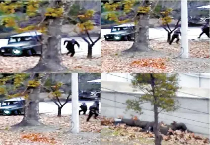  ?? AP ?? Ayer se hizo público el video de la fuga de un soldado norcoreano a Corea del Sur en la zona desmilitar­izada.