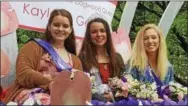  ?? BARRY TAGLIEBER — FOR DIGITAL FIRST MEDIA ?? The 2018 Dogwood Festival Queen and her court ride on the parade route: Madison Kerper, Queen Kayleigh Gerhring, and Hailey Famous.