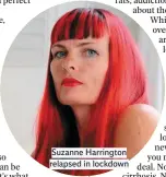  ??  ?? Suzanne Harrington relapsed in lockdown