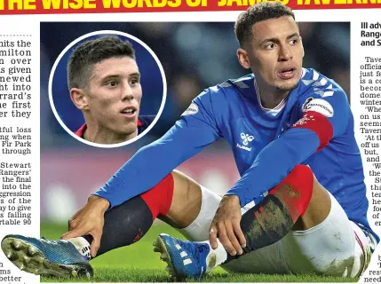 ??  ?? Ill advised: Tavernier’s comments in the Rangers programme proved prescient and Stewart (inset) hopes to capitalise