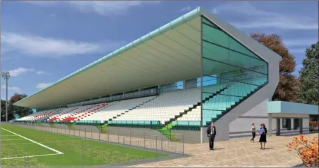  ??  ?? An artist’s impression of the covered seated stand.
