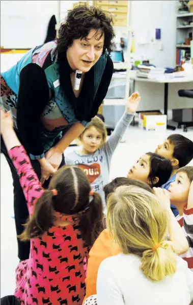  ??  ?? POIGNANT LESSON: Toni Nunemaker, teaching at her Michigan school, has become a powerful role model by delivering the message “we need more compassion in this world” since her grandson was killed.