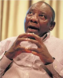  ?? /Sunday Times ?? A calculated slip?: Deputy President Cyril Ramaphosa may have something up his sleeve by revealing his preferred leadership team, some think. Others, including many of his backers, are simply displeased with what he did.