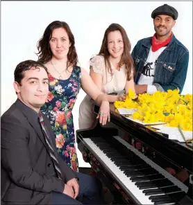  ??  ?? Daniel Maté, Christine Quintana, Tracey Power, and Khari Wendell Mcclelland (from left) get ready for this year’s In Tune event. Moonrider Production­s photo.