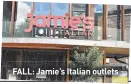  ??  ?? FALL: Jamie’s Italian outlets
