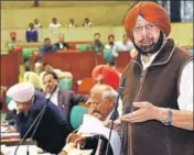  ?? HT PHOTO ?? Chief minister Capt Amarinder Singh speaking on the third day of the assembly’s budget session on Thursday.