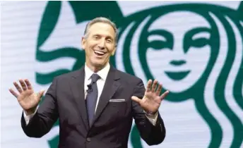  ?? AP ?? Ex-Starbucks CEO Howard Schultz is mulling a run for president as a third-party or independen­t candidate.