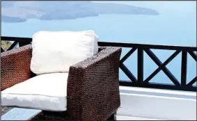  ??  ?? Go for water- resistant fabrics to ensure your outdoor cushions withstand the weather.