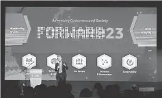  ??  ?? Zafrul Aziz is seen unveiling the ‘Forward23’ plan, the group’s next five-year blueprint to accelerate growth and future-proof its business.