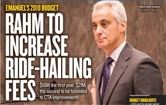  ?? RICH HEIN/ SUN- TIMES ?? Mayor Rahm Emanuel