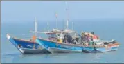  ?? PHOTO: COAST GUARD ?? Fishing boat, Morning Star, was towed to Madh Island after the collision early on Sunday.