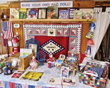  ?? (Marcia Schnedler/Special to the Democrat-Gazette) ?? Rag dolls can be made from cloth material at the Ozark Folk Center’s Quilt Shop. Marbles are for sale by the cupful at Ozark Folk Center’s Craft Village.