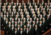  ?? RICK BOWMER — THE ASSOCIATED PRESS FILE ?? The Mormon Tabernacle Choir performs during the opening session of the two-day Mormon churchconf­erence in Salt Lake City.