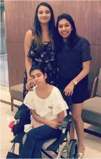  ?? Supplied photos ?? Jas Singh with Zara (centre), who has not spoken a word since age three because of a rare brain dysfuntion. —