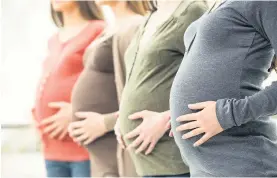  ??  ?? New rules Mums-to-be who need to attend maternity triage are being given advice on whether they can bring a partner