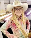  ?? SUBMITTED PHOTO ?? Mika Arnold, 10-year-old daughter of Mike and Amanda Arnold, of Cane Hill, is the current Lincoln Riding Club Princess, having won the crown during the 2016 rodeo.