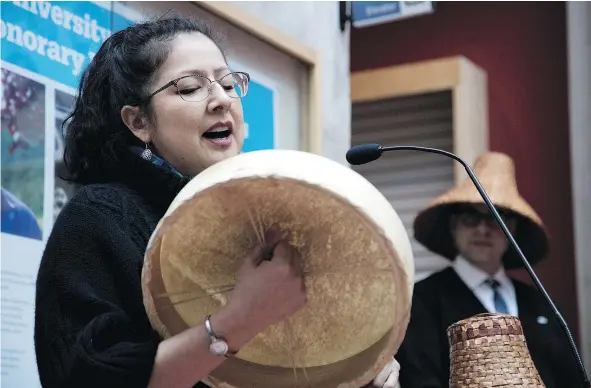  ??  ?? Sherryl Sewepagaha­m is about to graduate from Capilano University with a degree in Music Therapy.