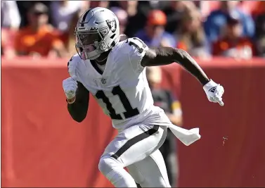  ?? JACK DEMPSEY - THE ASSOCIATED PRESS ?? Las Vegas Raiders wide receiver Henry Ruggs III, shown earlier in the season against Denver, is a speedy threat for the Eagles’ defensive backs to keep tabs on.