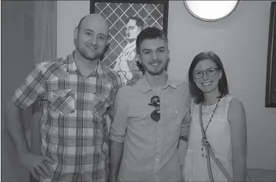  ?? SUBMITTED PHOTO ?? La Plata artist Ben Butler was joined by his teachers Josh Hettel and Eva Baker at an event where his work is being showcased inside La Plata Town Hall.