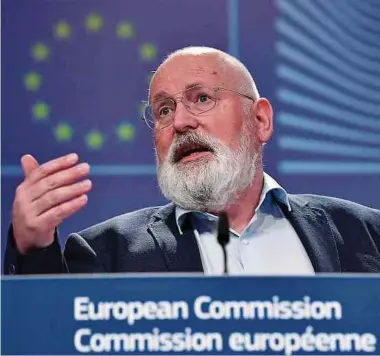  ?? Foto: AFP ?? EU-Klimakommi­ssar Frans Timmermans will die Klimawende schneller vorantreib­en.