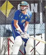  ??  ?? Australia’s Matt Renshaw bats during a net practice session at Gabba in Brisbane on Dec 14, on the eve of a day-night Test cricket match against
Pakistan. (AFP)