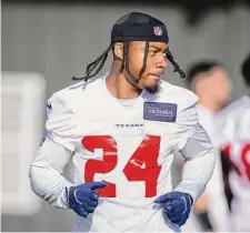  ?? Annie Mulligan/Contributo­r ?? Rookie cornerback Derek Stingley Jr. appears to be iffy for the Texans’ game against Miami because of a hamstring injury.