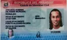  ?? Photograph: Fiscalia Paraguay/Facebook ?? An ID card shared by Paraguayan authoritie­s, which appears to bear Ronaldinho’s full name and photograph.