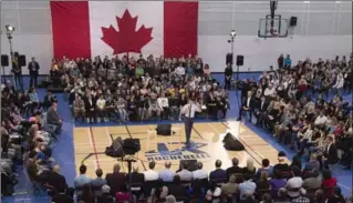  ?? JACQUES BOISSINOT, THE CANADIAN PRESS ?? Prime Minister Justin Trudeau speaks at a Jan. 18 town hall session in Quebec City. A recent poll gauging populist sentiment in Canada had some surprising results.