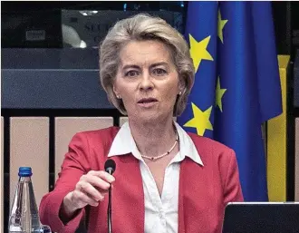  ?? ?? La presidenta de la Comisión Europea, Úrsula von der Leyen.