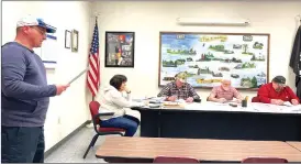  ?? Photo by Amy Cherry ?? Fox Township Volunteer Fire Department Chief Scott Surra is shown presenting the department’s 2022 annual report to the Fox Twp. Supervisor­s.