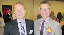  ??  ?? Business in Calgary Leaders Award has been honouring those amazing Calgarians who make a difference in our community for the past 10 years. Pictured, are Business in Calgary co-publisher Pat Ottmann and emcee Dave Kelly.