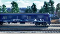  ?? (Eversholt Rail) ?? Artist’s impression of the Swift Express Freight Class 321 EMU.