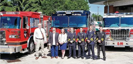  ?? ?? Since 2018, the Clayton, Englewood and Union fire department­s have been collaborat­ing on training and working together to provide better service to residents.