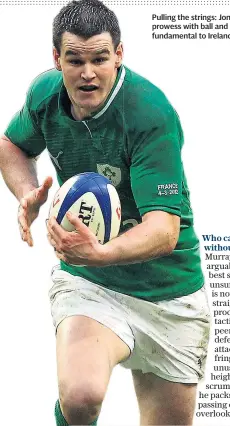  ??  ?? Pulling the strings: Jonny Sexton’s prowess with ball and boot is fundamenta­l to Ireland’s game plan