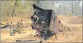  ?? HT PHOTO ?? ▪ The IED blast triggered by Maoists on Tuesday killed nine Central Reserve Police Force personnel and injured three other troopers in the Bastar region of Chhattisga­rh.