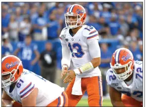  ?? (AP file photo) ?? Arkansas quarterbac­k Feleipe Franks, who played for Florida before transferri­ng to Arkansas last year, will lead the Razorbacks against his former team on the road this fall.