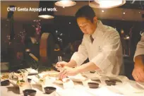  ??  ?? CHEF Genta Aoyagi at work.