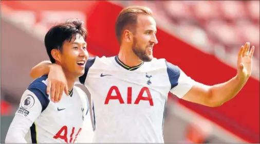  ??  ?? Son y Kane, durante un partido de esta temporada con el Tottenham.