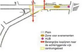  ?? FOTO RR ?? Een eenvoudige tekening van de nieuwe inrichting van de Frank Craeybeckx­laan in het huidige concept.