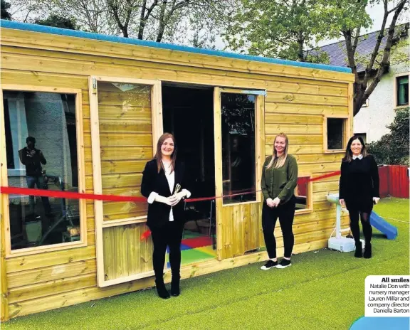  ??  ?? All smiles Natalie Don with nursery manager Lauren Millar and company director
Daniella Barton