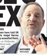  ??  ?? ACCUSED Weinstein