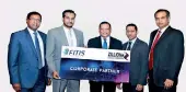  ??  ?? The sponsorshi­p cheque handed over by ZILLIONE Chairman and CEO Tharmaraja­h Suresh to FITIS Chairman Abbas Kamrudeen. Others present (from left): FITIS CEO Aruna Alwis, Hardware Chapter President Fazloon Sheriff and FITIS Vice Chairman Prasad Samarasing­he