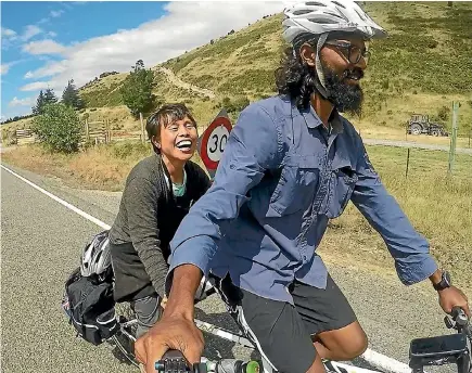  ?? PHOTO: TIM O’CONNELL/FAIRFAX NZ ?? Naresh Kumar is riding a tandem bike from Cape Reinga to Bluff, raising money for Tearfund’s anti-traffickin­g projects.