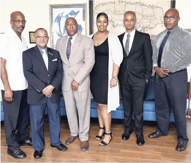  ?? GLADSTONE TAYLOR/PHOTOGRAPH­ER ?? Members of Jamaica Associatio­n of Certified Embalmers and Funeral Directors at a recent Gleaner Editors’ Forum, (from left) Telbert Roberts, Calvin Lyn, Patrick Williams, Stephanie Morgan, Gordon Chuck and Alvin Davis.