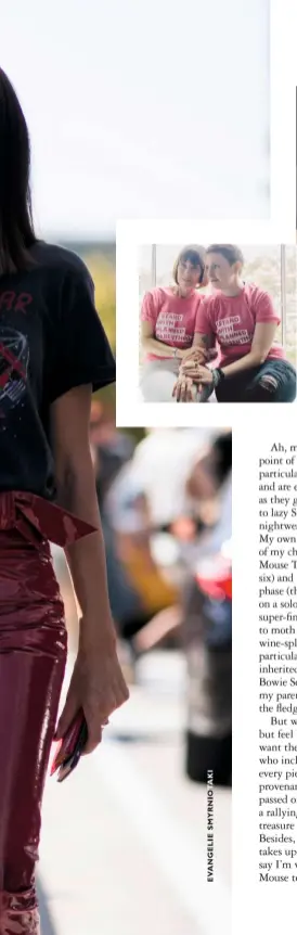  ??  ?? Above: a T-shirt Lena sold in aid of Planned Parenthood (left). Far left: buyers also received a personal note