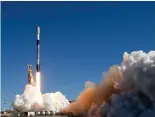  ?? ?? LEFT: BARRY-1 launches aboard a SpaceX Falcon 9 rocket on 11 November 2023.