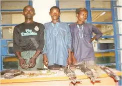  ??  ?? Some kidnappers recently arrested in Katsina.