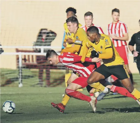  ??  ?? Sunderland Under-21s in action against Wolves yesterday. See facing page. Picture by Martin Swinney.