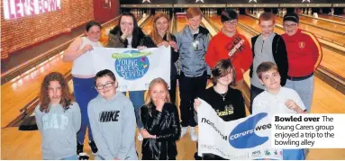  ??  ?? Bowled over The Young Carers group enjoyed a trip to the bowling alley